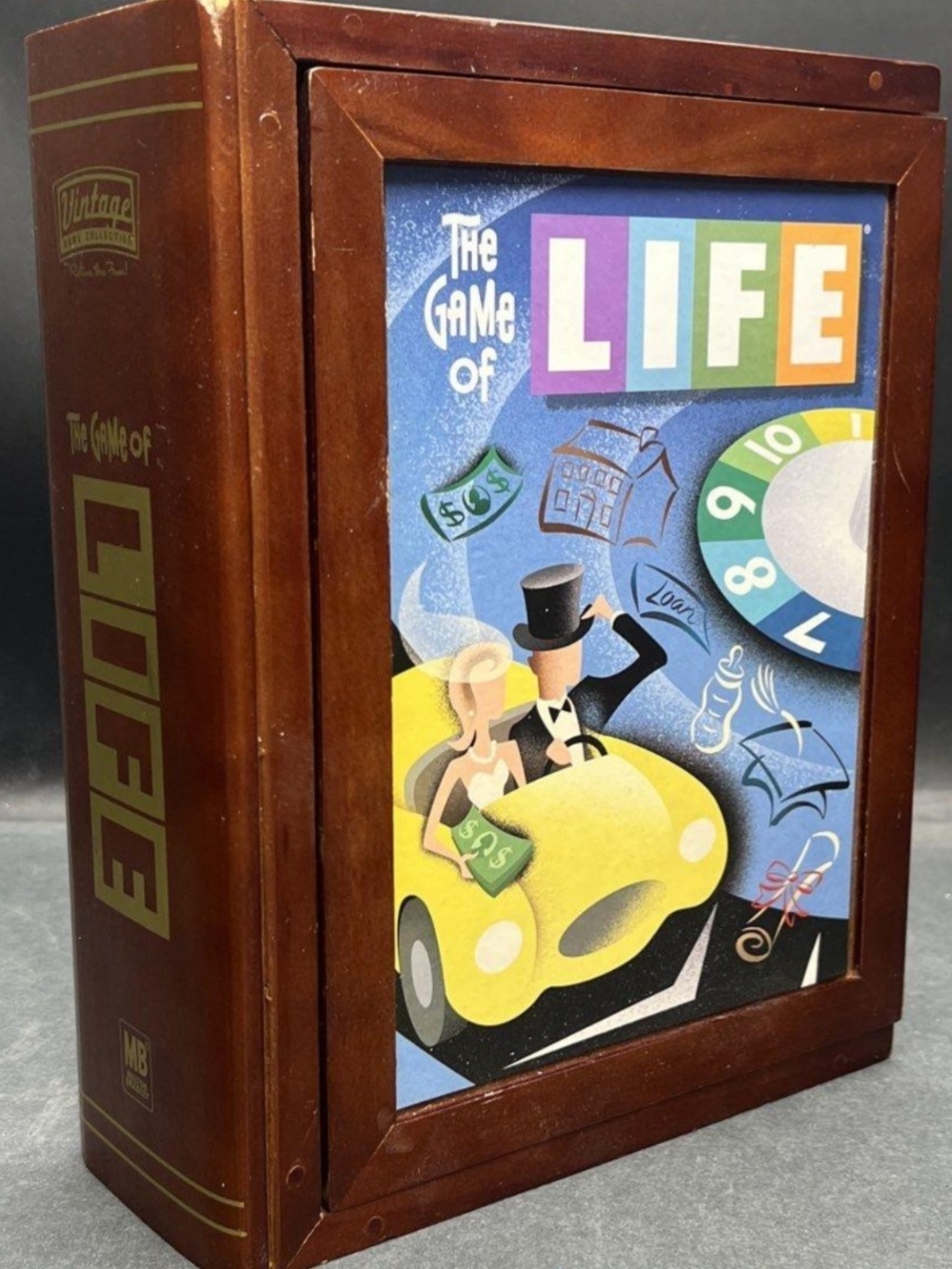 The Game of Life Vintage Board Game - Brown Wooden Box & Sealed Inner Packages
